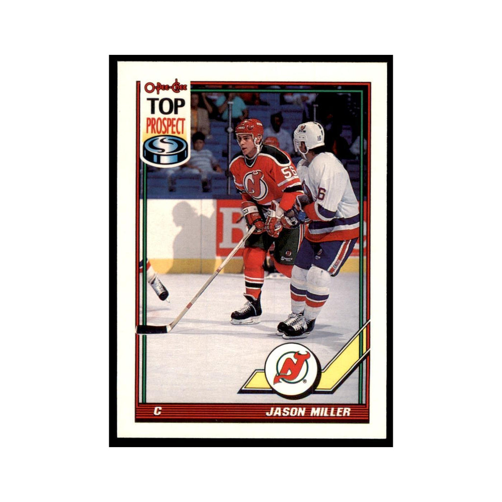 Jason Miller 1991 O-Pee-Chee #163 New Jersey Devils Hockey Card NM
