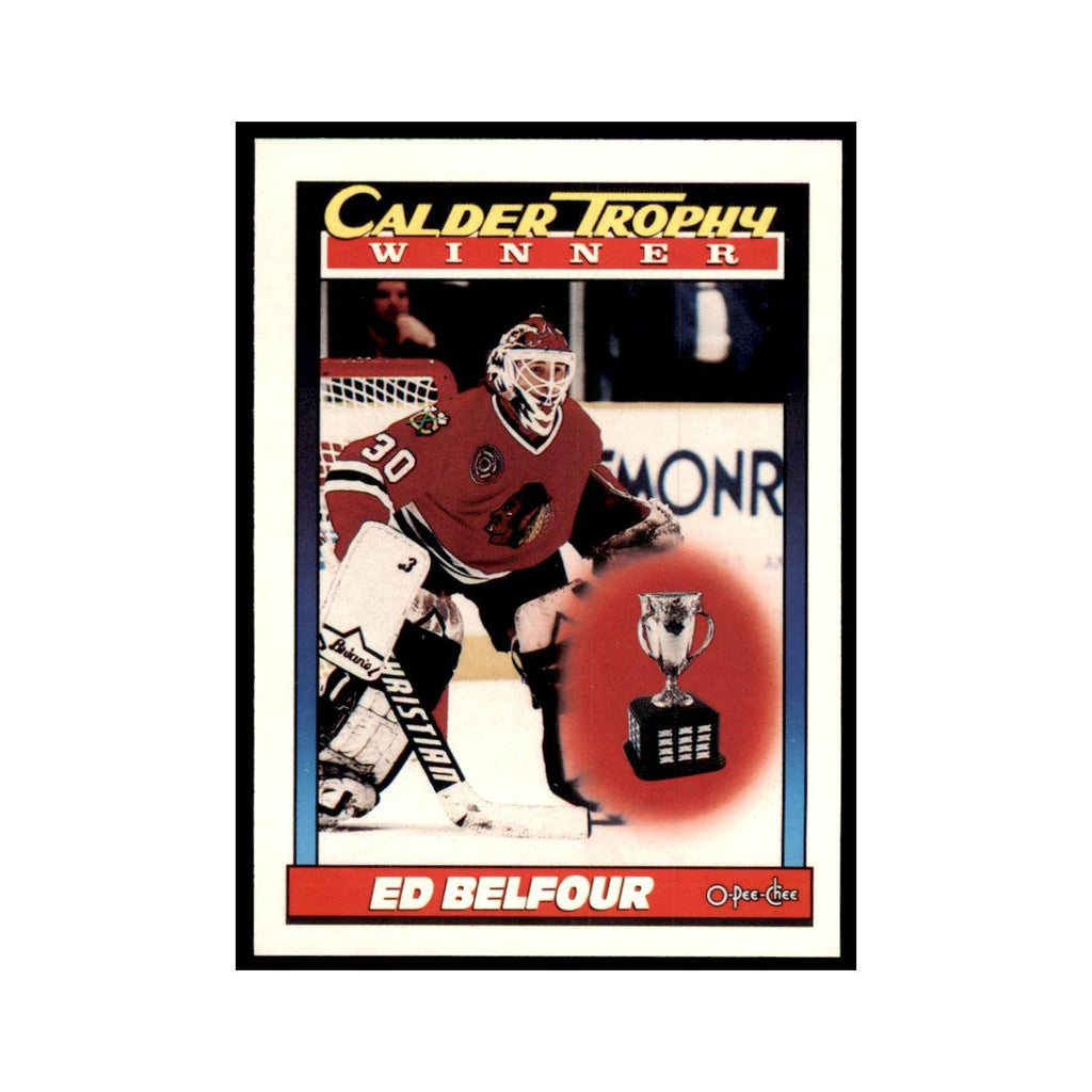 Ed Belfour 1991 O-Pee-Chee #518 Chicago Blackhawks Hockey Card NM