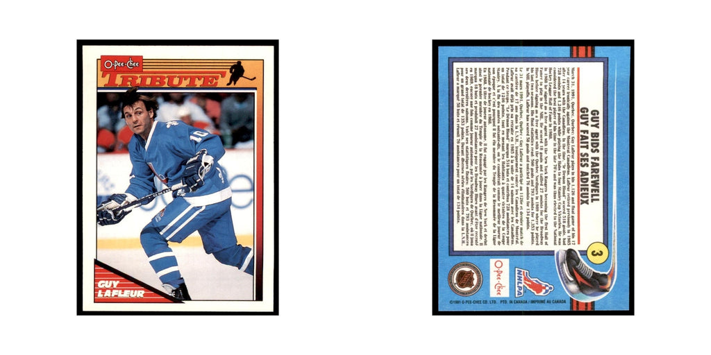 Guy Lafleur 1991 O-Pee-Chee #3 Quebec Nordiques Hockey Card NM
