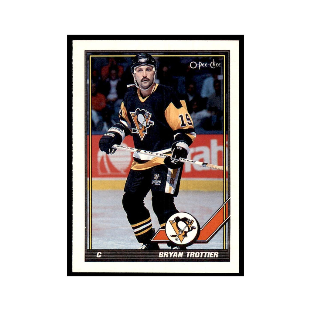 Bryan Trottier 1991 O-Pee-Chee #472 Pittsburgh Penguins Hockey Card NM