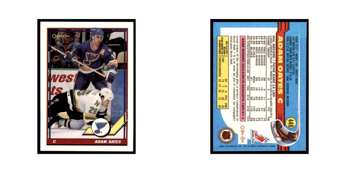 Adam Oates 1991 O-Pee-Chee #448 St. Louis Blues Hockey Card NM
