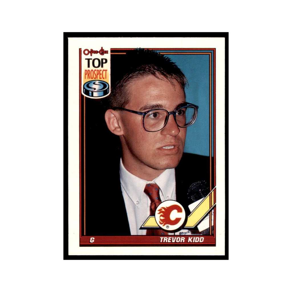 Trevor Kidd 1991 O-Pee-Chee #312 Calgary Flames Hockey Card NM
