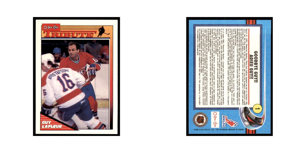 Guy Lafleur 1991 O-Pee-Chee #1 Montreal Canadiens Hockey Card NM