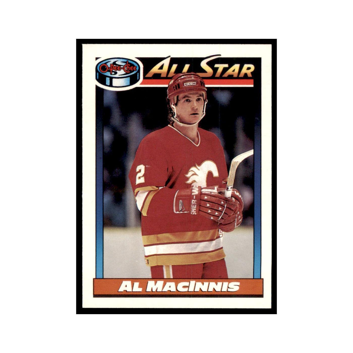 Al MacInnis 1991 O-Pee-Chee #262 Calgary Flames Hockey Card NM