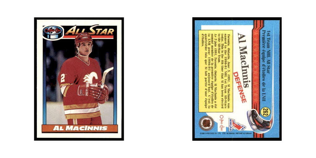 Al MacInnis 1991 O-Pee-Chee #262 Calgary Flames Hockey Card NM
