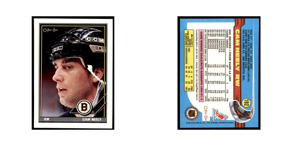 Cam Neely 1991 O-Pee-Chee #192 Boston Bruins Hockey Card NM
