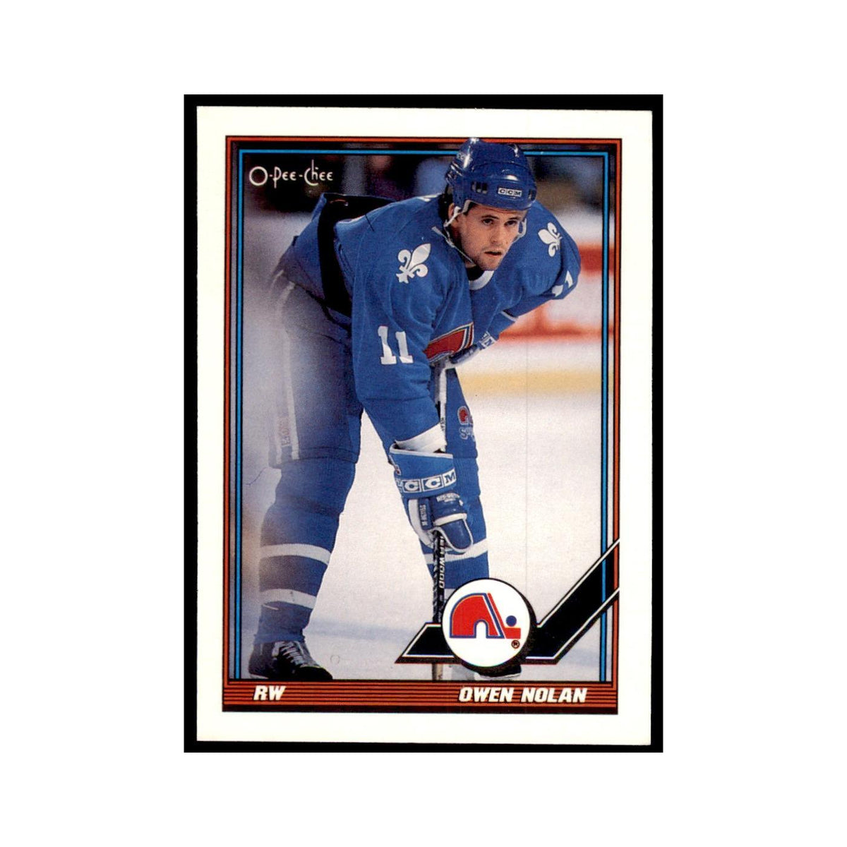 Owen Nolan 1991 O-Pee-Chee #64 Quebec Nordiques Hockey Card NM