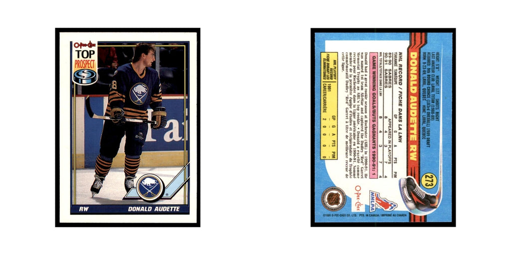 Donald Audette 1991 O-Pee-Chee #273 Buffalo Sabres Hockey Card NM