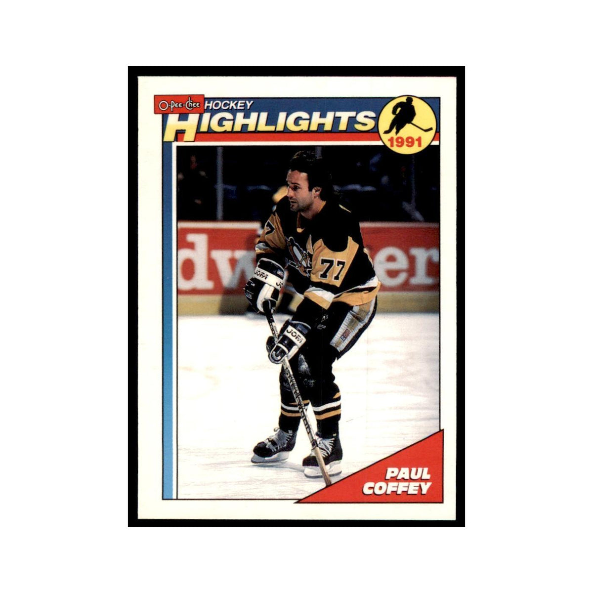 Paul Coffey 1991 O-Pee-Chee #504 Pittsburgh Penguins Hockey Card NM