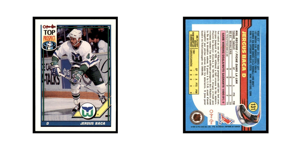Jergus Baca 1991 O-Pee-Chee #131 Hartford Whalers Hockey Card NM