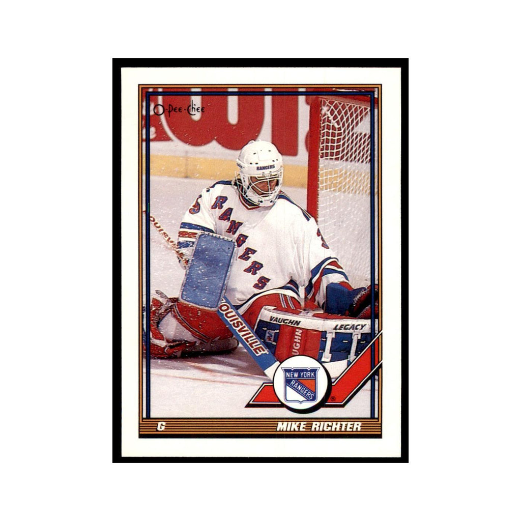 Mike Richter 1991 O-Pee-Chee #91 New York Rangers Hockey Card NM