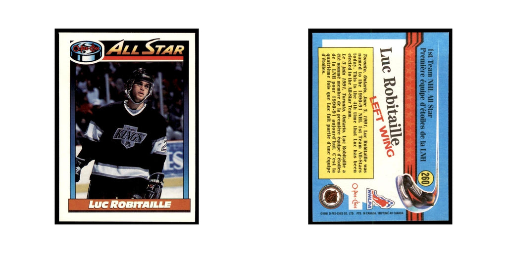 Luc Robitaille 1991 O-Pee-Chee #260 Los Angeles Kings Hockey Card NM