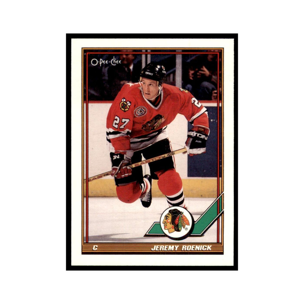 Jeremy Roenick 1991 O-Pee-Chee #106 Chicago Blackhawks Hockey Card NM