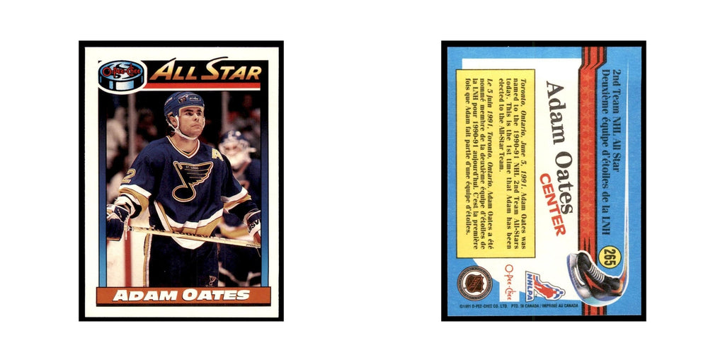 Adam Oates 1991 O-Pee-Chee #265 St. Louis Blues Hockey Card NM