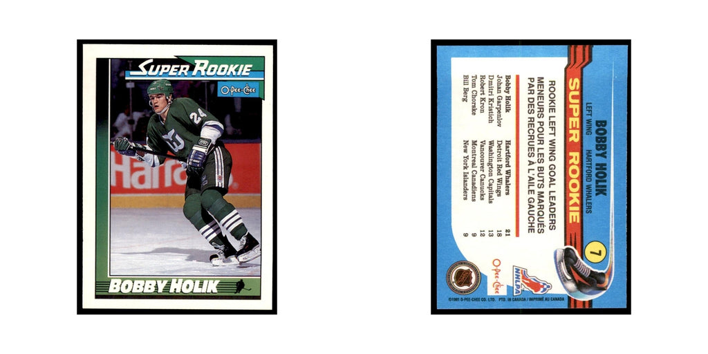 Bobby Holik 1991 O-Pee-Chee #7 Hartford Whalers Hockey Card NM