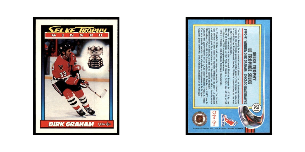 Dirk Graham 1991 O-Pee-Chee #521 Chicago Blackhawks Hockey Card NM