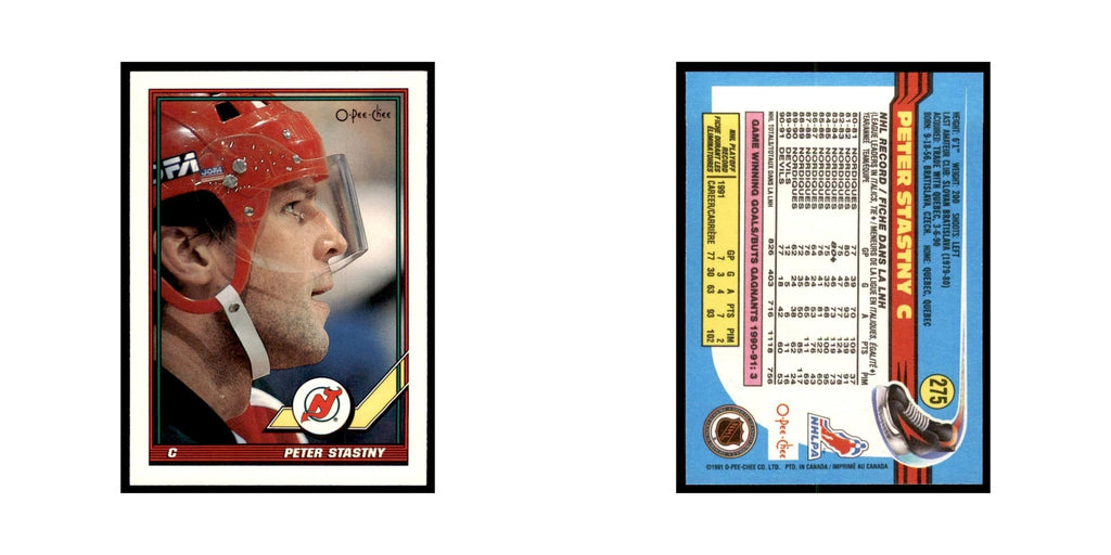Peter Stastny 1991 O-Pee-Chee #275 New Jersey Devils Hockey Card NM