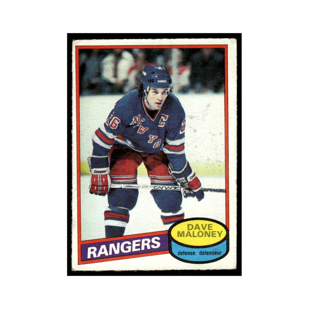 Dave Maloney 1980 O-Pee-Chee #7 New York Rangers Hockey Card VG