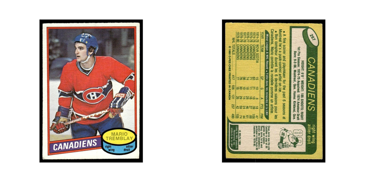 Mario Tremblay 1980 O-Pee-Chee #297 Montreal Canadiens Hockey Card VG
