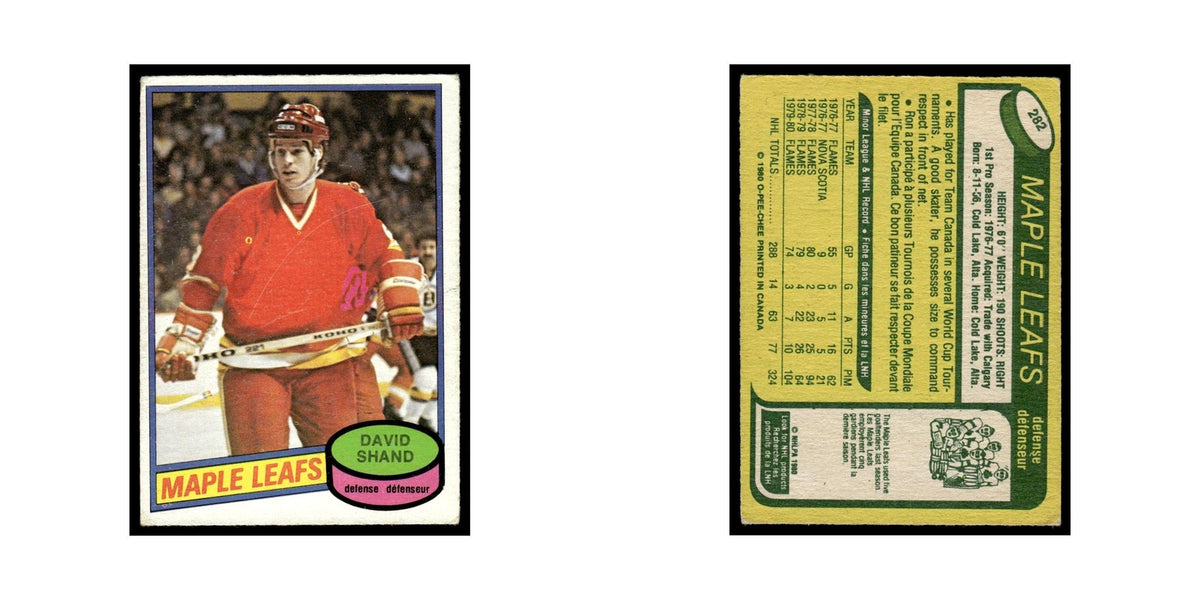 David Shand 1980 O-Pee-Chee #282 Toronto Maple Leafs Hockey Card VG
