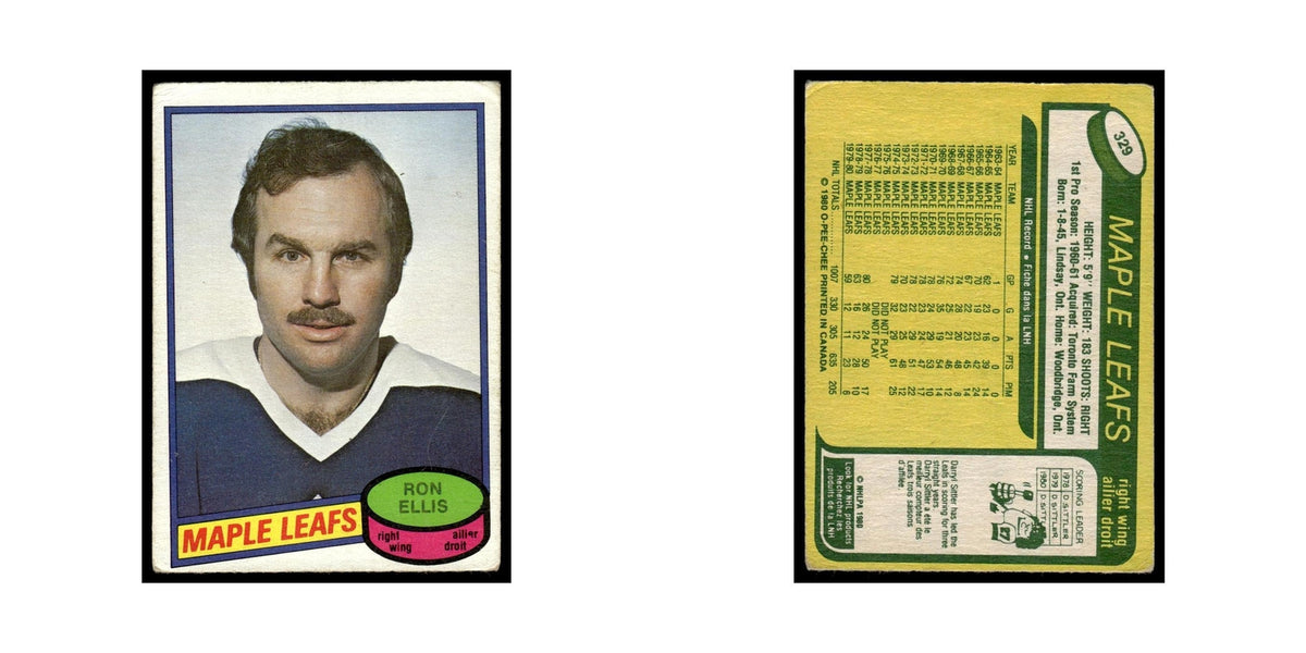 Ron Ellis 1980 O-Pee-Chee #329 Toronto Maple Leafs Hockey Card VG