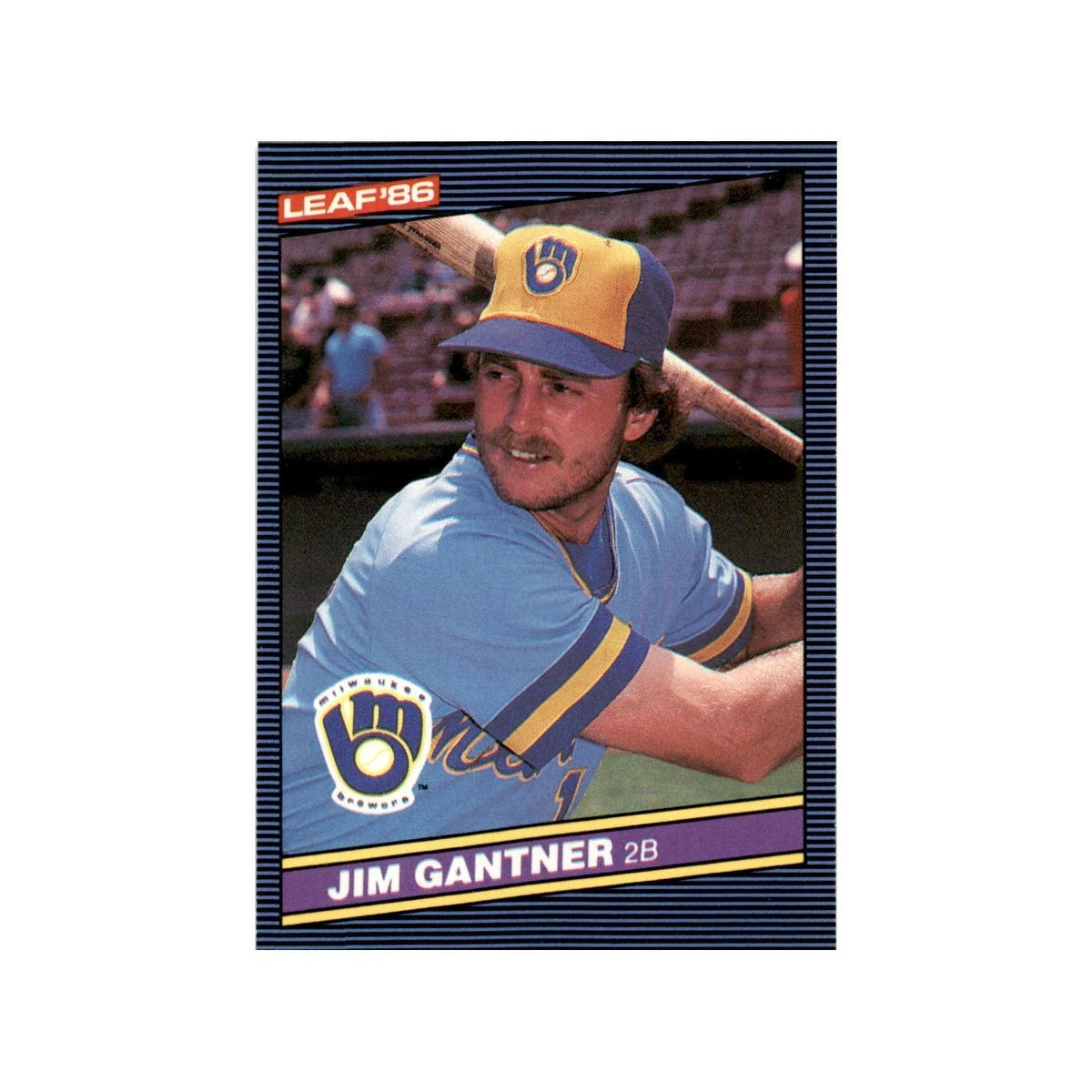 Jim Gantner 1986 Leaf #43 Milwaukee Brewers Baseball Card NM