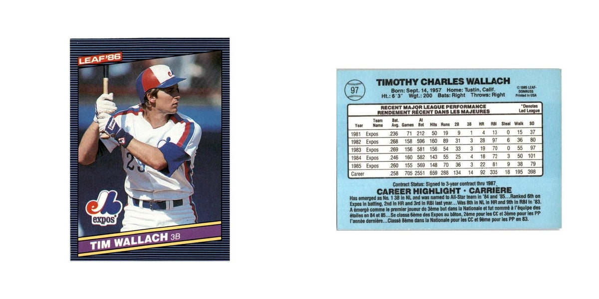 Tim Wallach 1986 Leaf #97 Montreal Expos Baseball Card NM