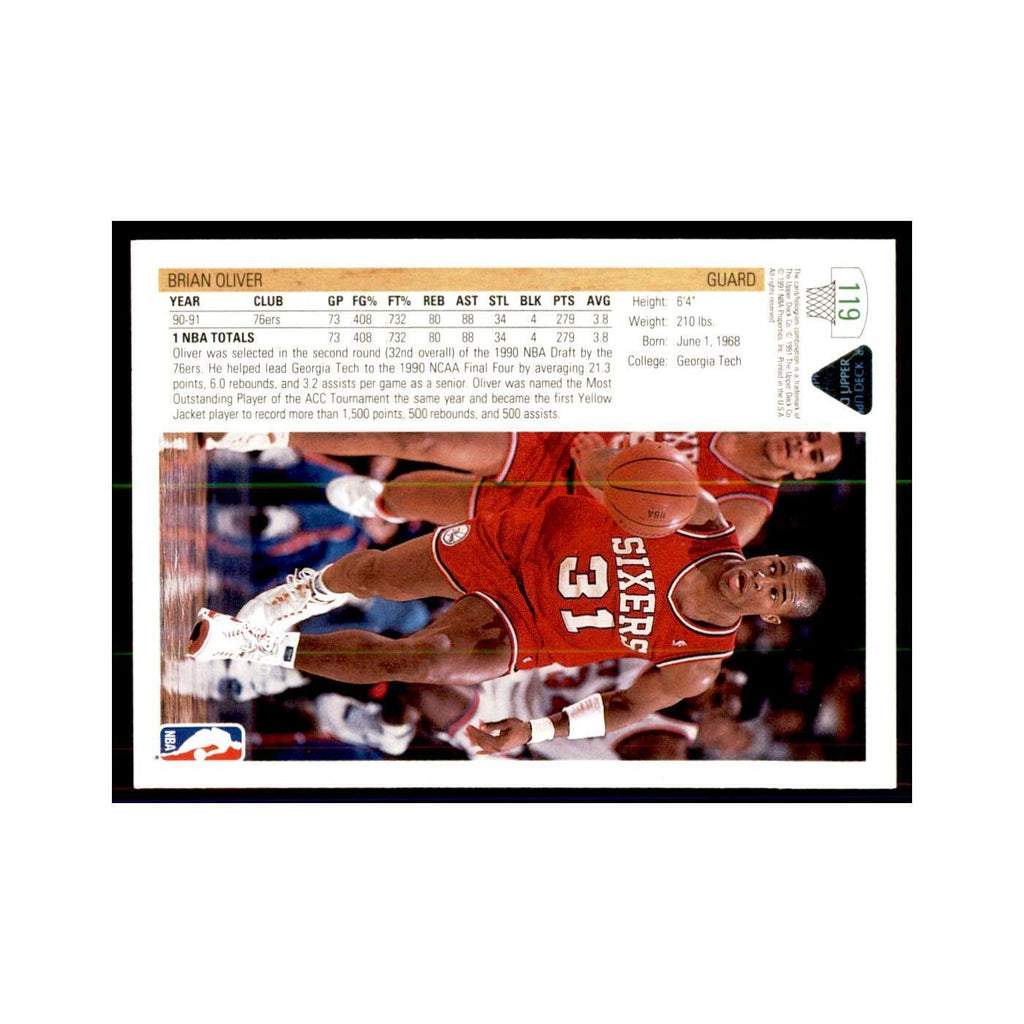 1991 Upper Deck Brian Oliver Basketball Cards #119