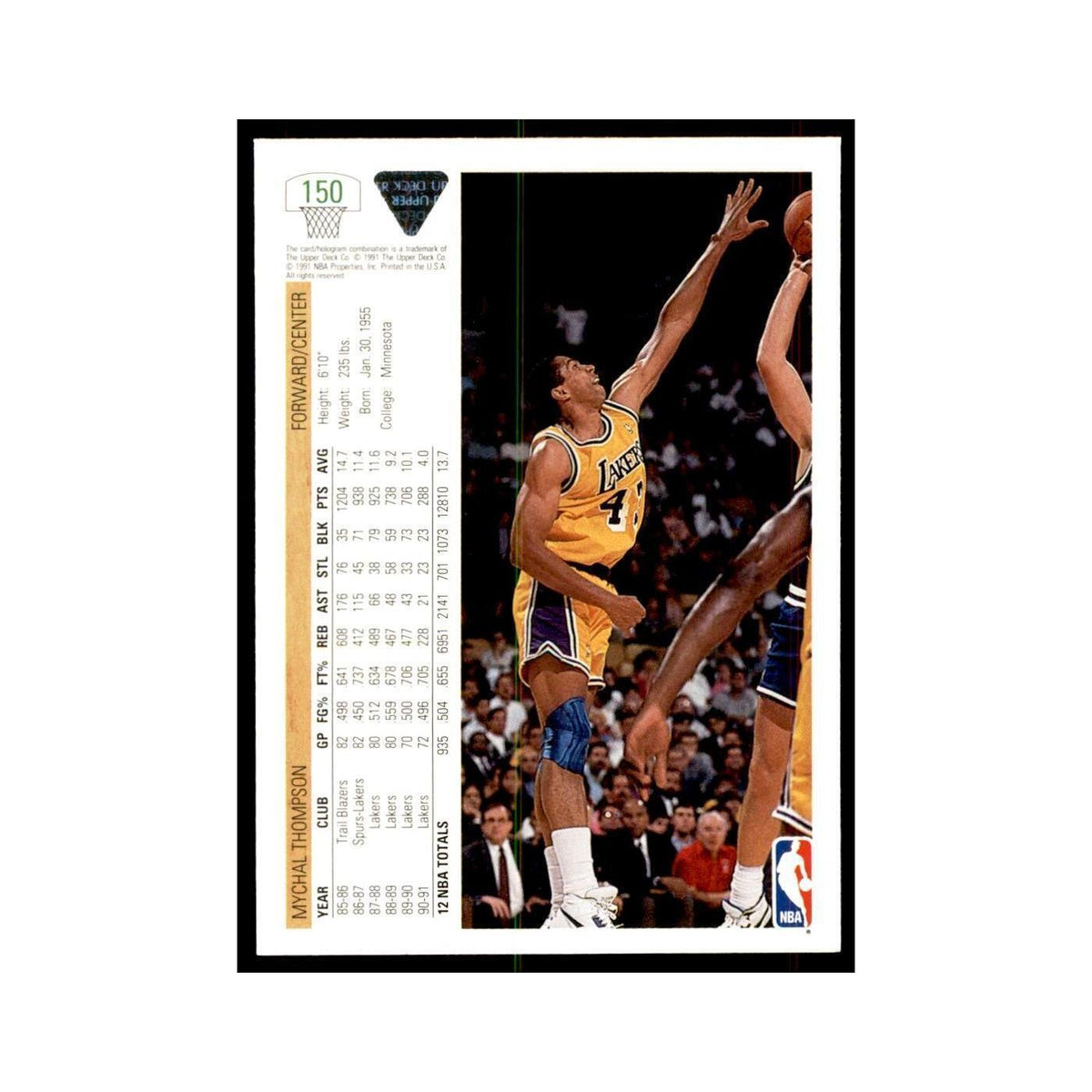 1991 Upper Deck Mychal Thompson Basketball Cards #150