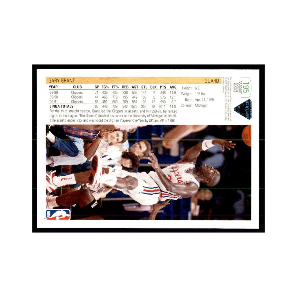 1991 Upper Deck Gary Grant Basketball Cards #195