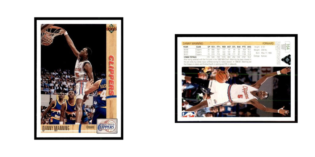 1991 Upper Deck Danny Manning Basketball Cards #164