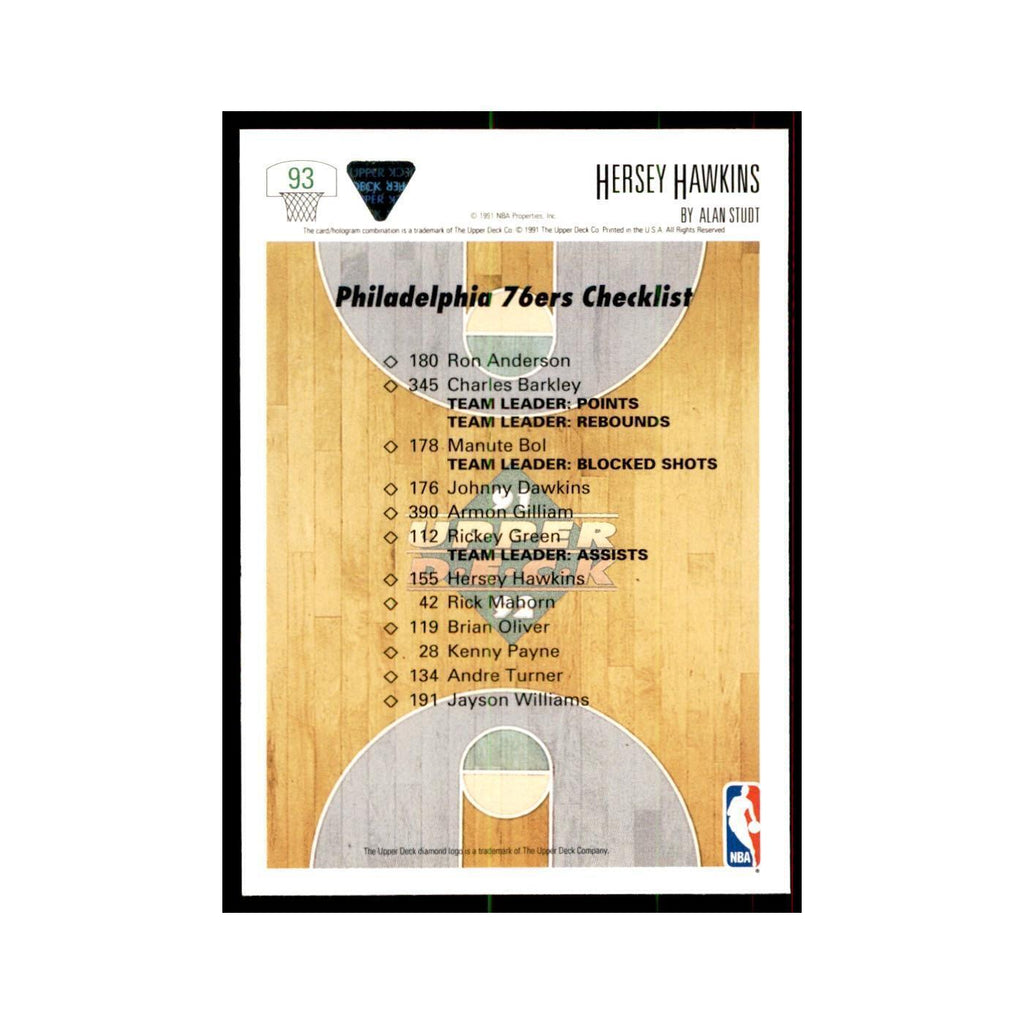 1991 Upper Deck Hersey Hawkins Basketball Cards #93