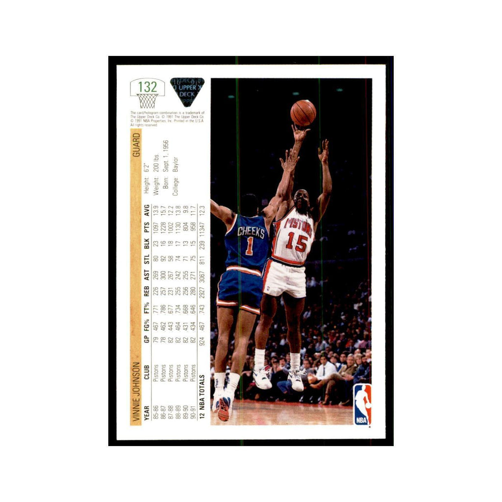 1991 Upper Deck Vinnie Johnson Basketball Cards #132