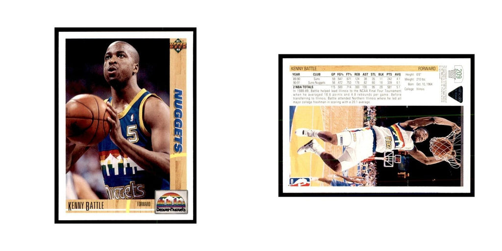 1991 Upper Deck Kenny Battle Basketball Cards #209
