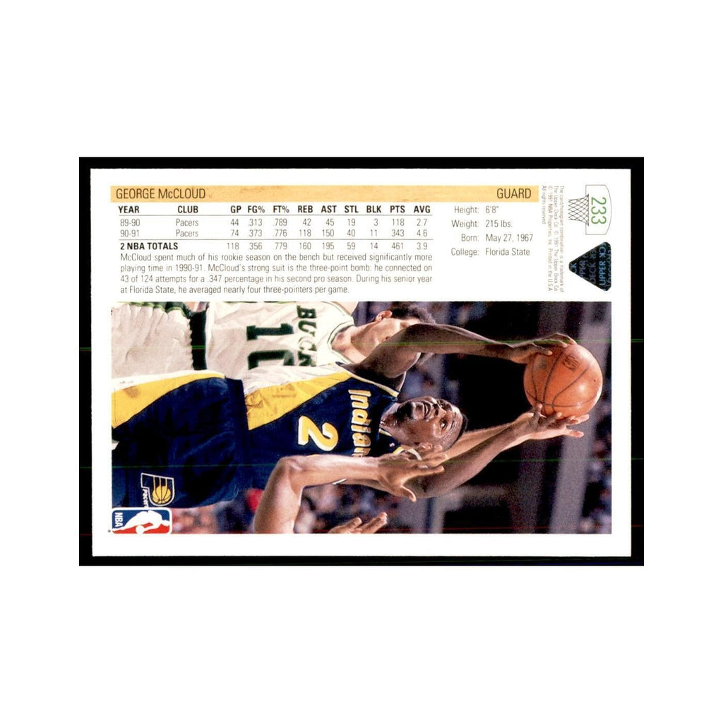 1991 Upper Deck George McCloud Basketball Cards #233