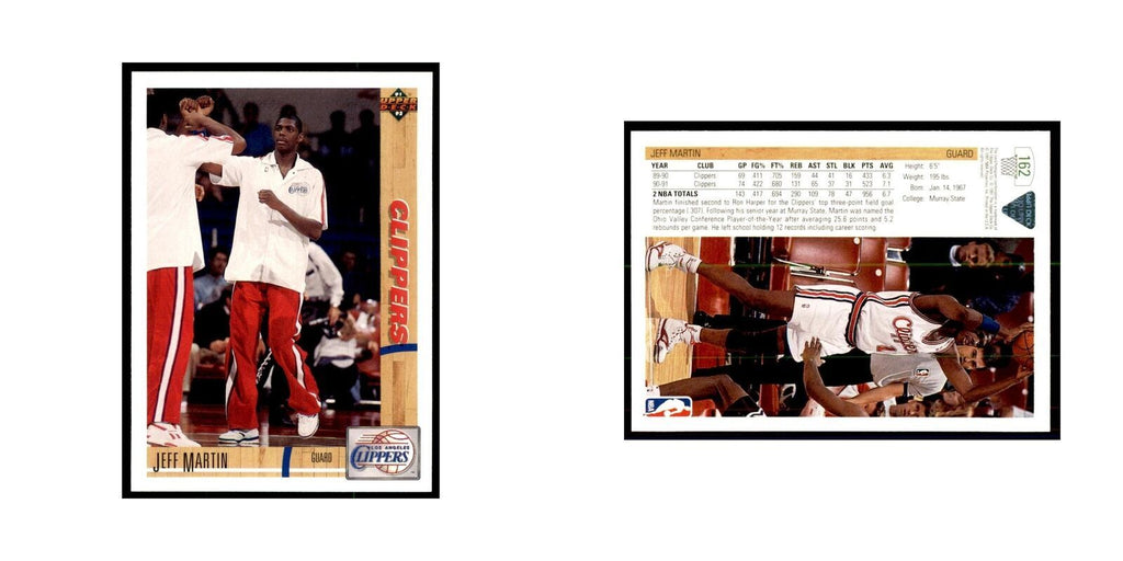 1991 Upper Deck Jeff Martin Basketball Cards #162