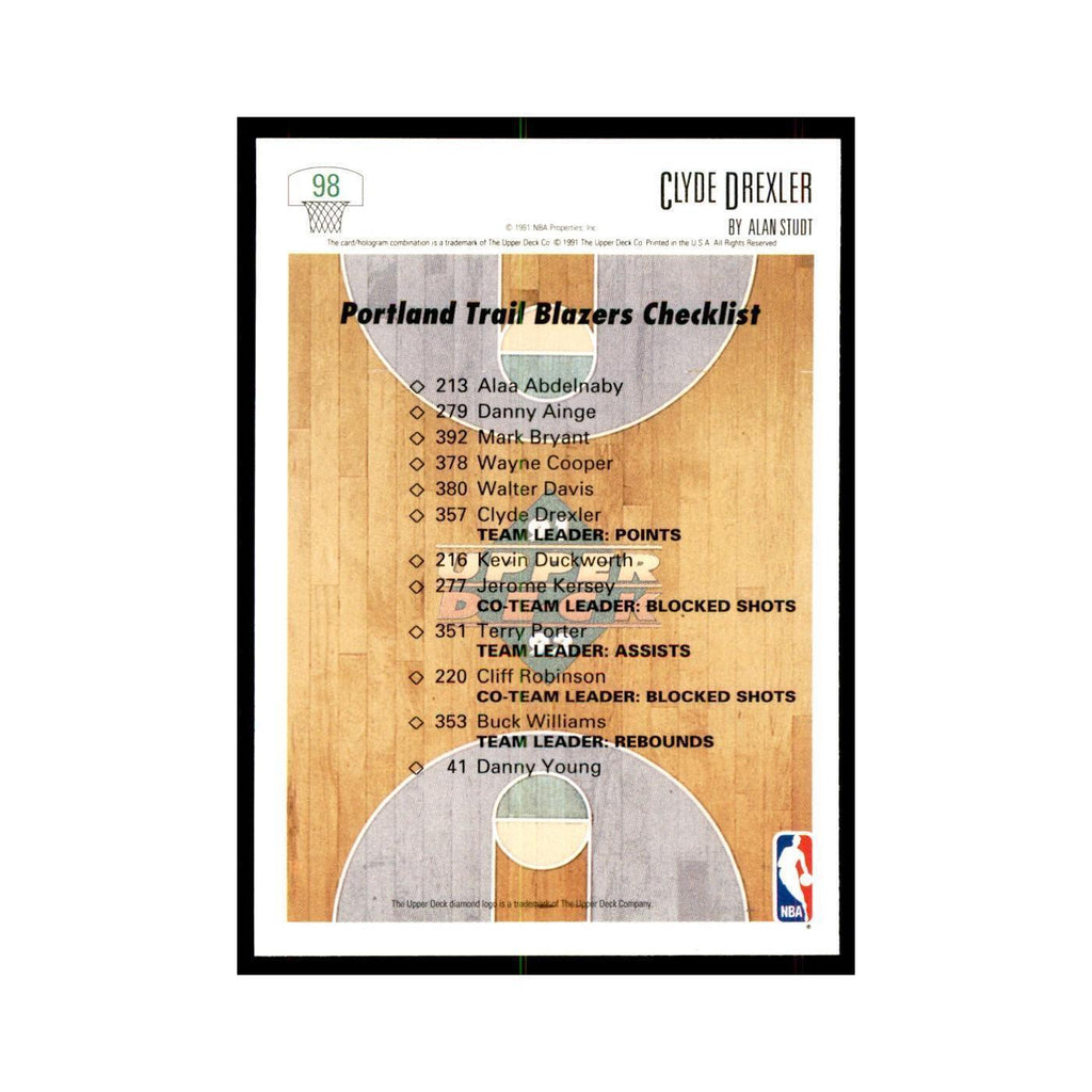 1991 Upper Deck Clyde Drexler Basketball Cards #98