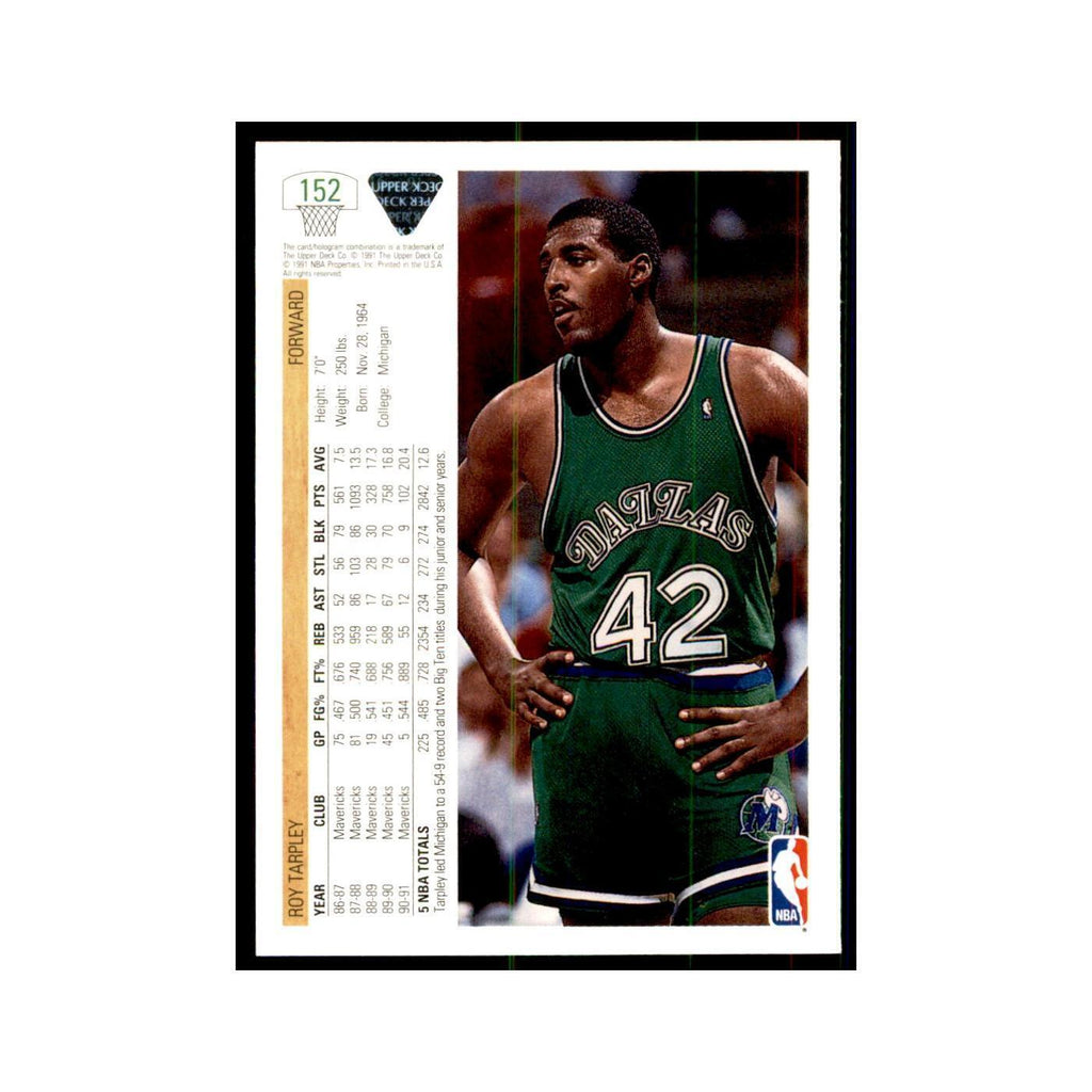 1991 Upper Deck Roy Tarpley Basketball Cards #152