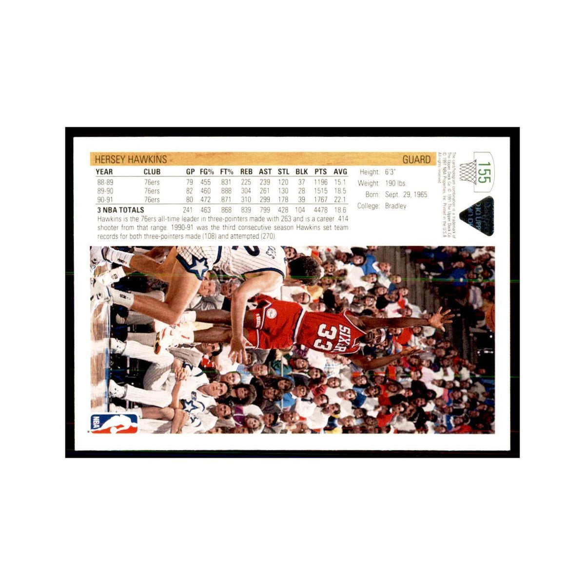 1991 Upper Deck Hersey Hawkins Basketball Cards #155