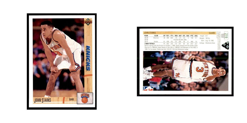 1991 Upper Deck John Starks Basketball Cards #219
