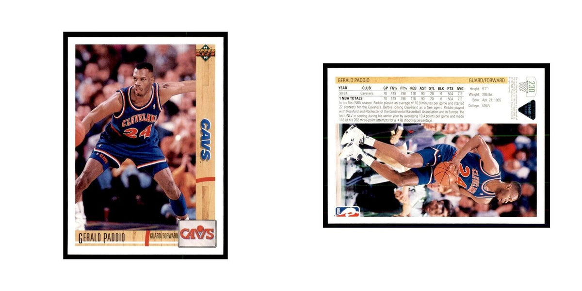 1991 Upper Deck Gerald Paddio Basketball Cards #230