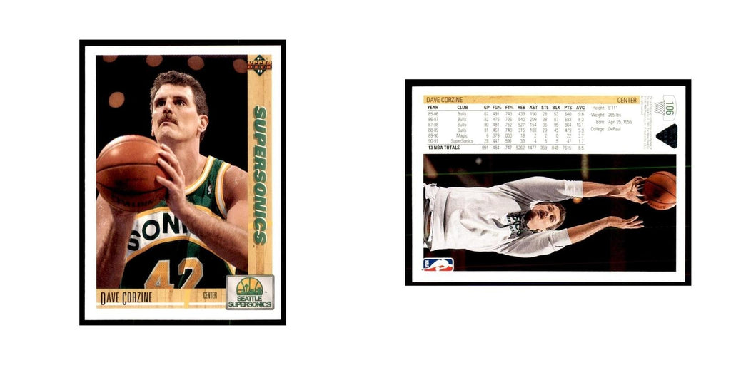 1991 Upper Deck Dave Corzine Basketball Cards #106