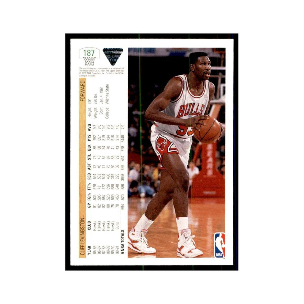 1991 Upper Deck Cliff Levingston Basketball Cards #187