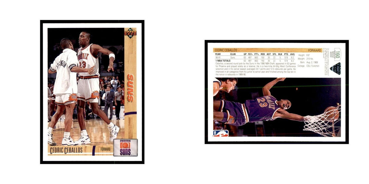 1991 Upper Deck Cedric Ceballos Basketball Cards #160