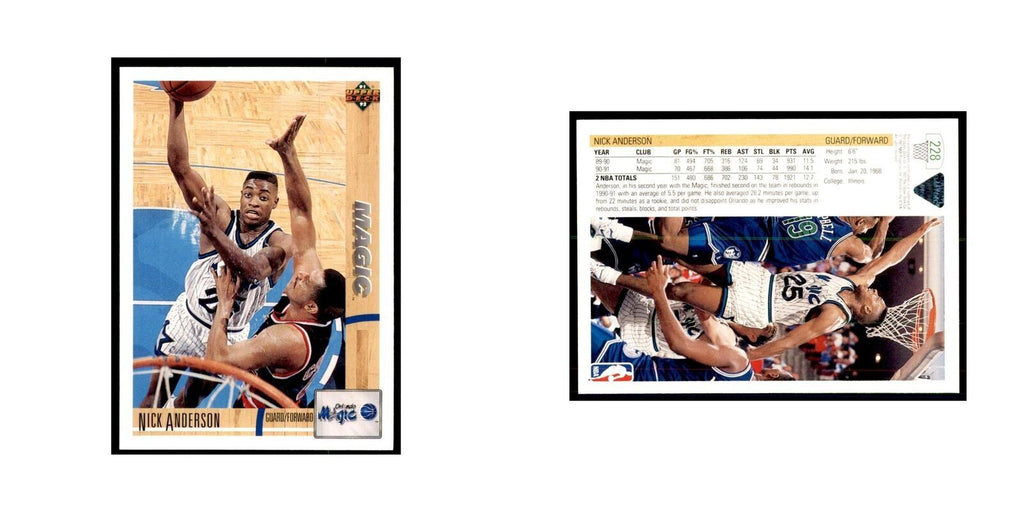 1991 Upper Deck Nick Anderson Basketball Cards #228