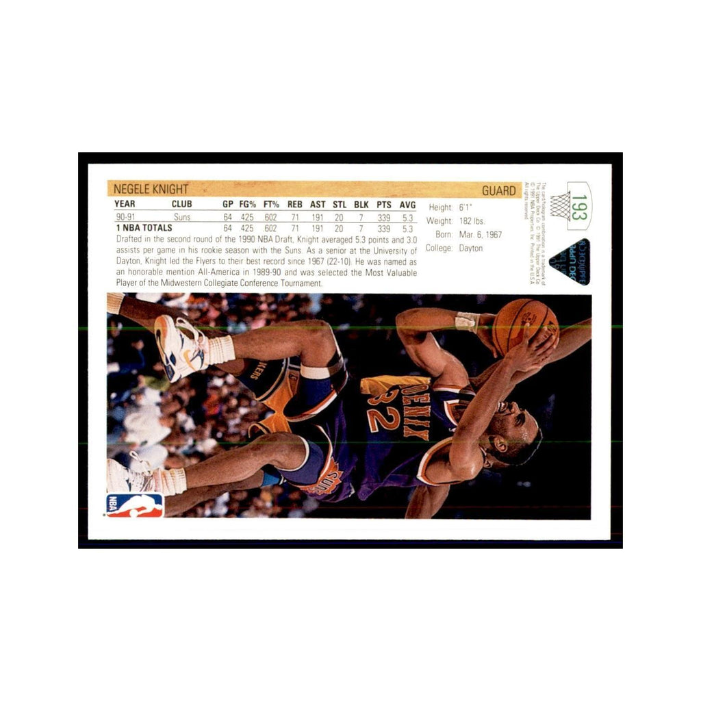1991 Upper Deck Negele Knight Basketball Cards #193