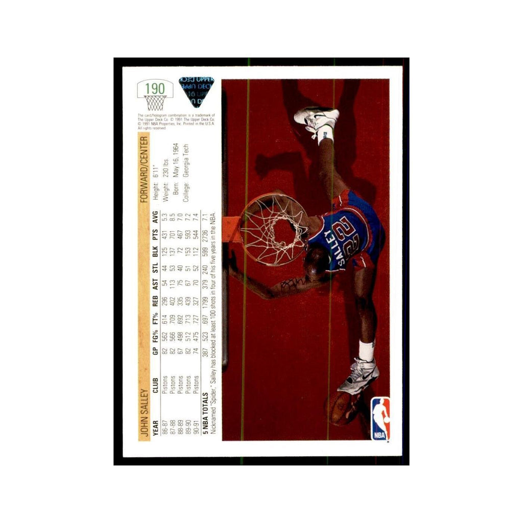 1991 Upper Deck John Salley Basketball Cards #190