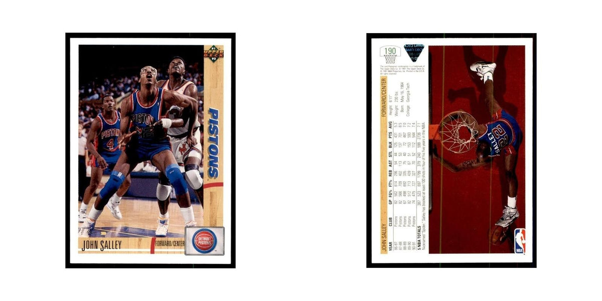 1991 Upper Deck John Salley Basketball Cards #190
