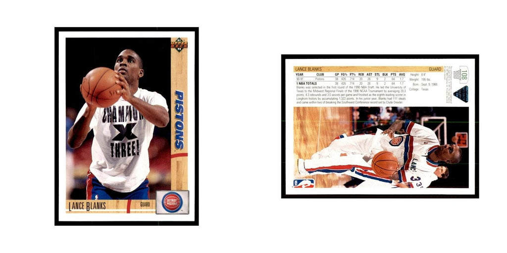 1991 Upper Deck Lance Blanks Basketball Cards #108