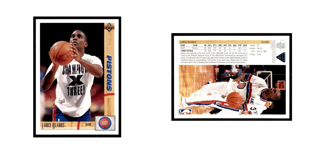 1991 Upper Deck Lance Blanks Basketball Cards #108